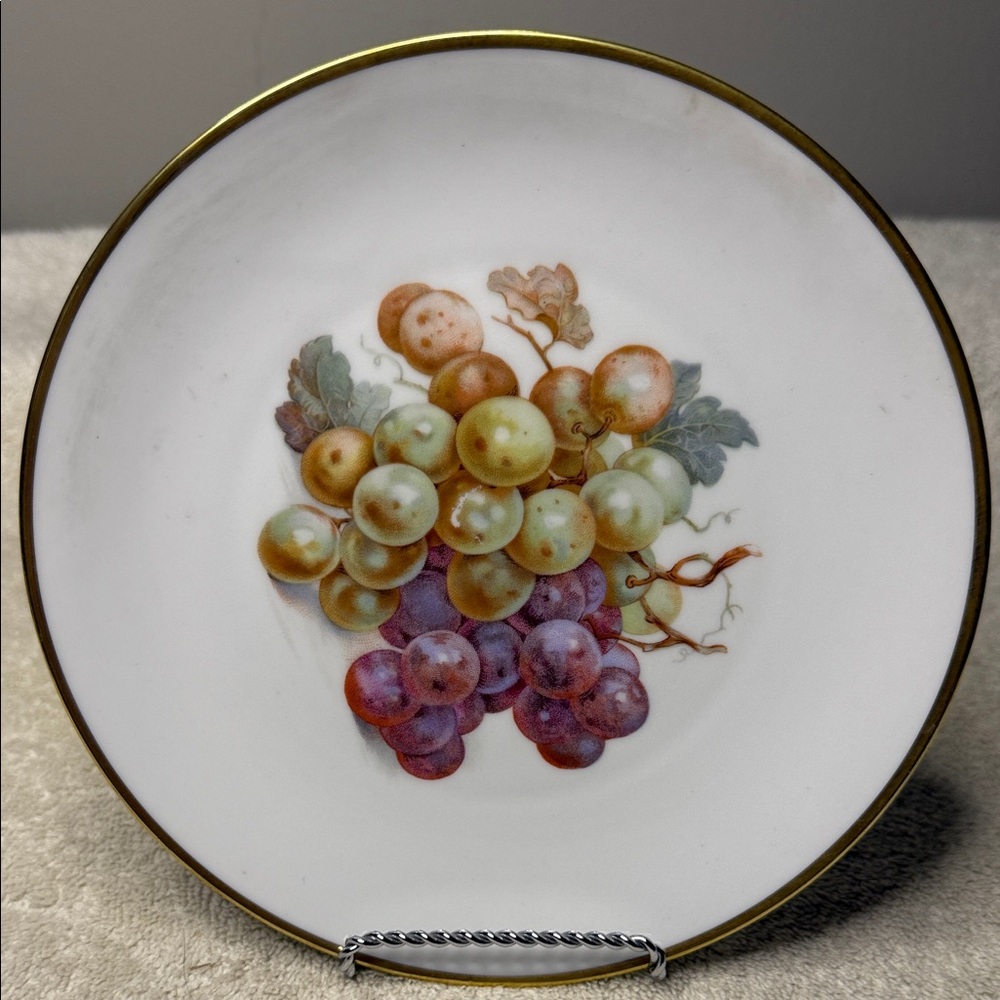 Vintage Eschenbach Bavaria Fruit Accent Plate, Gold Rim (1940s) [E]